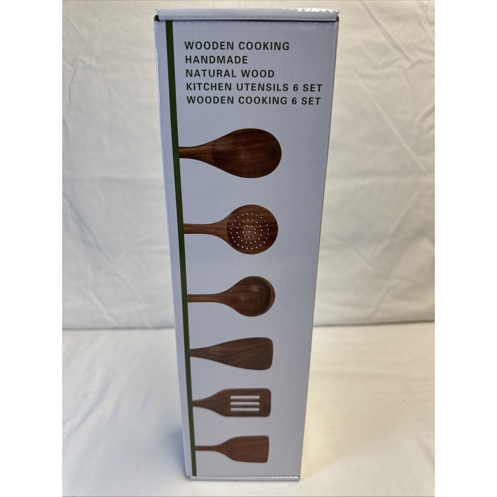 6 Piece Handmade Natural Wood Kitchen Utensils Set